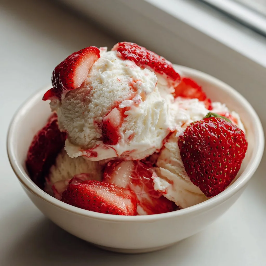 Strawberry Cottage Cheese Ice Cream