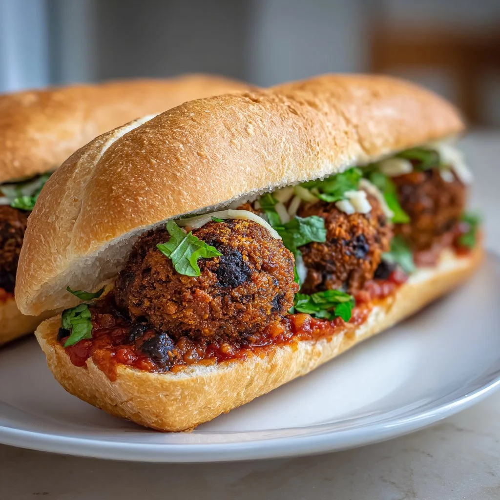 Vegan Black Bean Meatball Sub