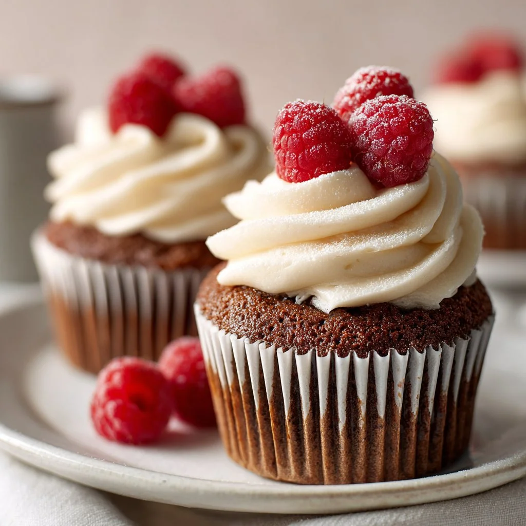 White Chocolate Raspberry Cupcakes