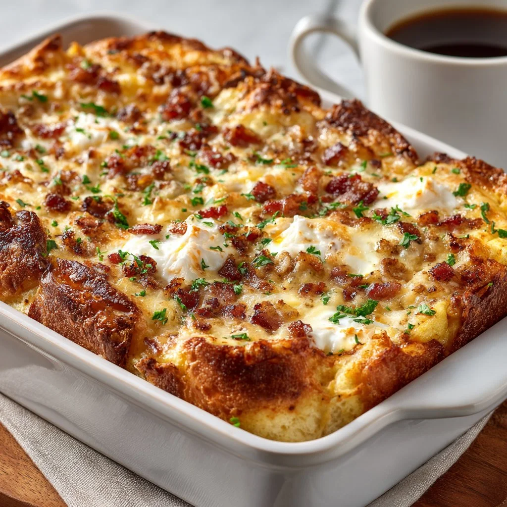 Delicious Crack Breakfast Casserole ready to be served.