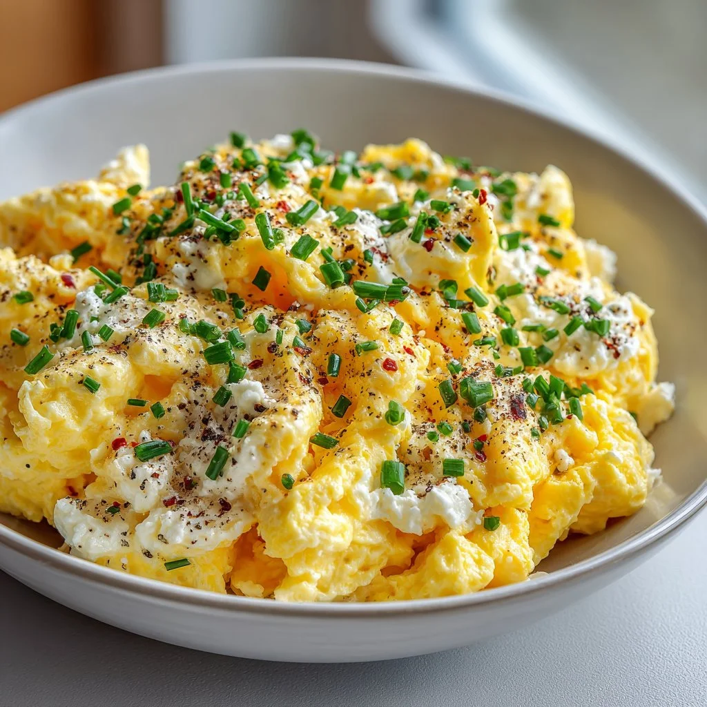 Creamy Cottage Cheese Scrambled Eggs