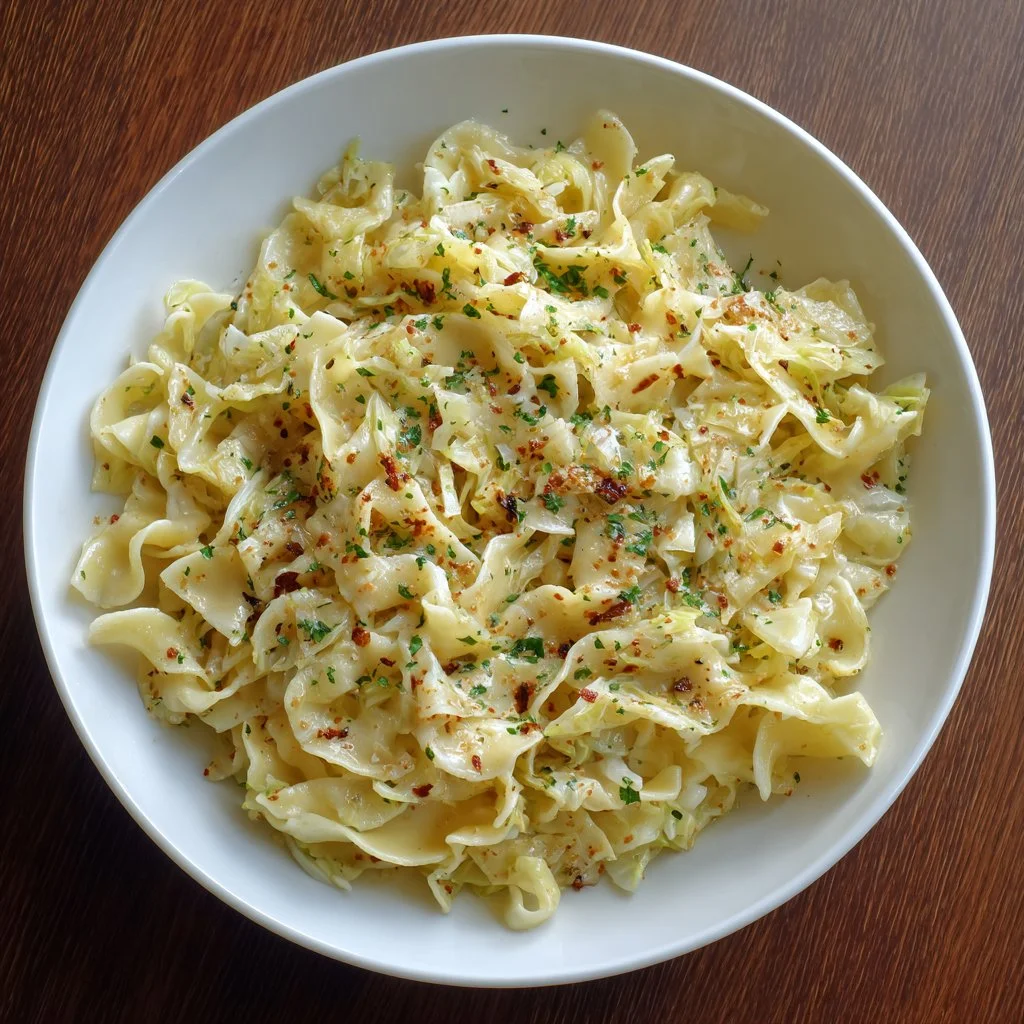 Crispy noodles with cabbage served in a bowl for a tasty dish