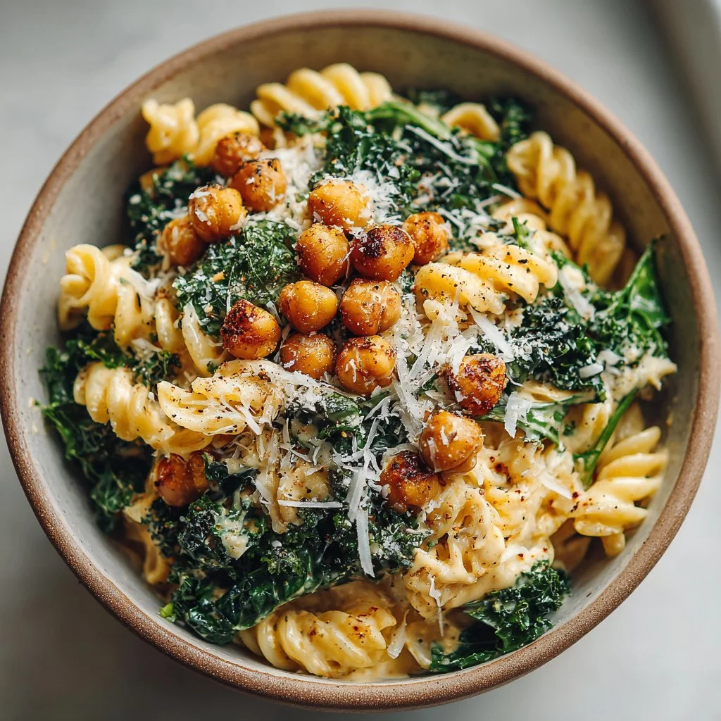 Kale Caesar Pasta Salad