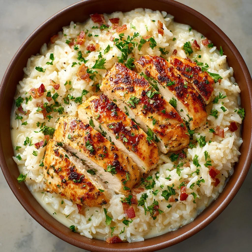 Delicious Marry Me Chicken Rice served on a plate