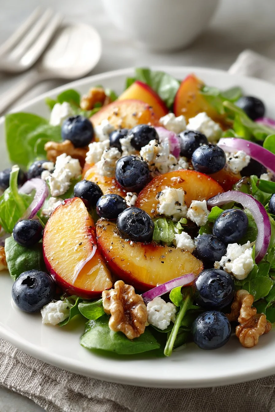 Blueberry Peach Feta Salad