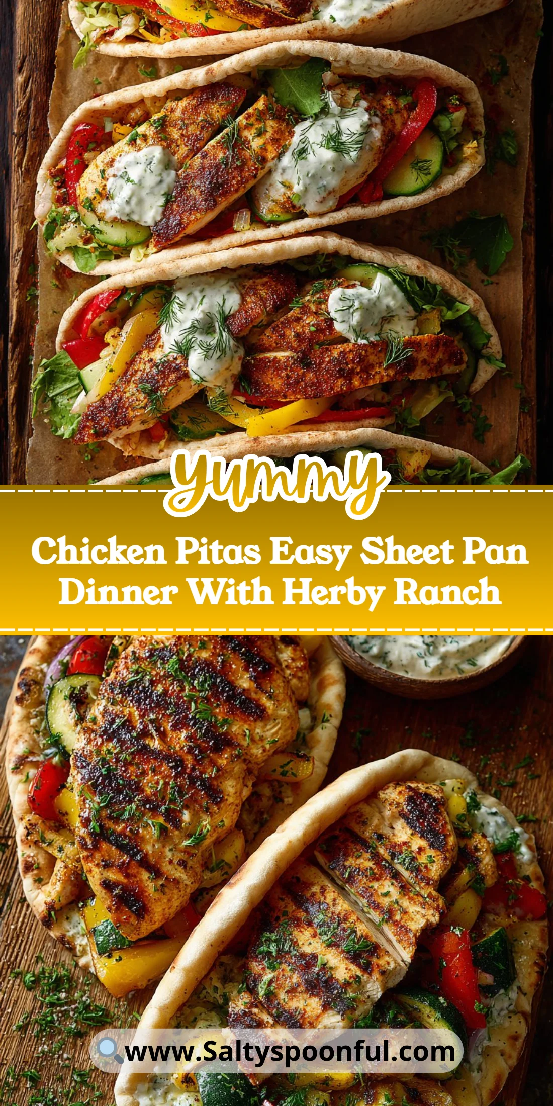 Chicken Pitas Easy Sheet Pan Dinner With Herby Ranch