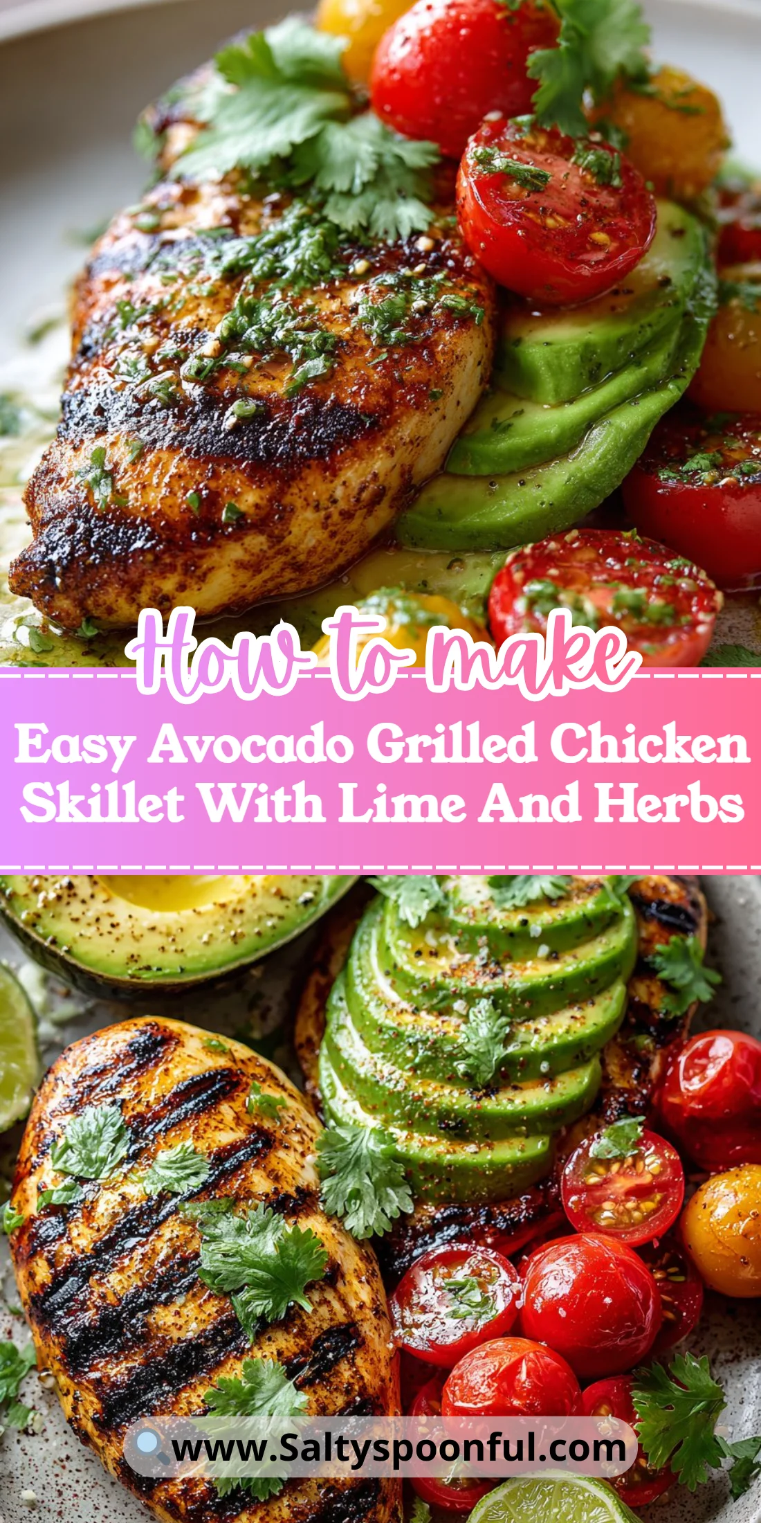 Easy Avocado Grilled Chicken Skillet With Lime And Herbs