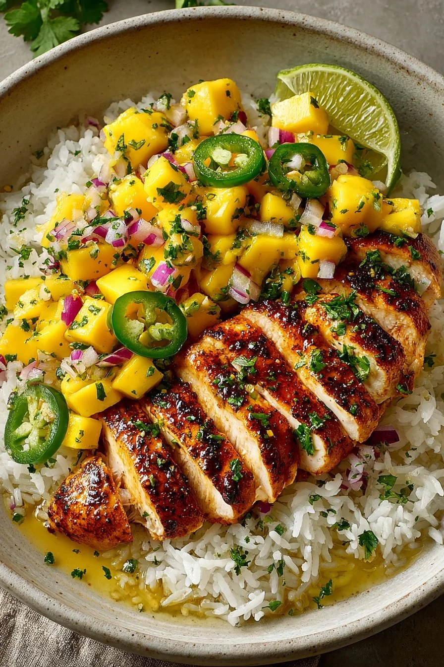 Honey Lime Chicken with Mango Salsa