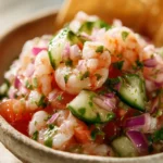 Delicious shrimp ceviche served with fresh ingredients and vibrant flavors